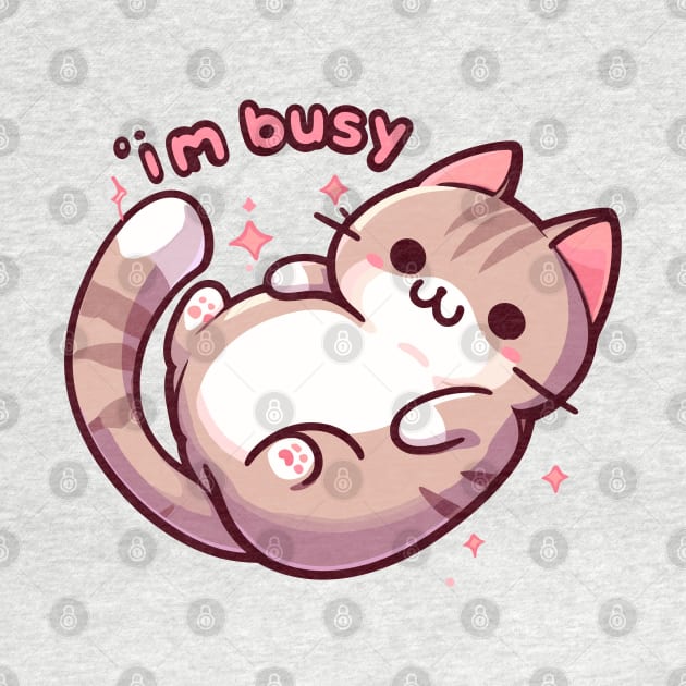 Kawaii Im busy cat by TomFrontierArt